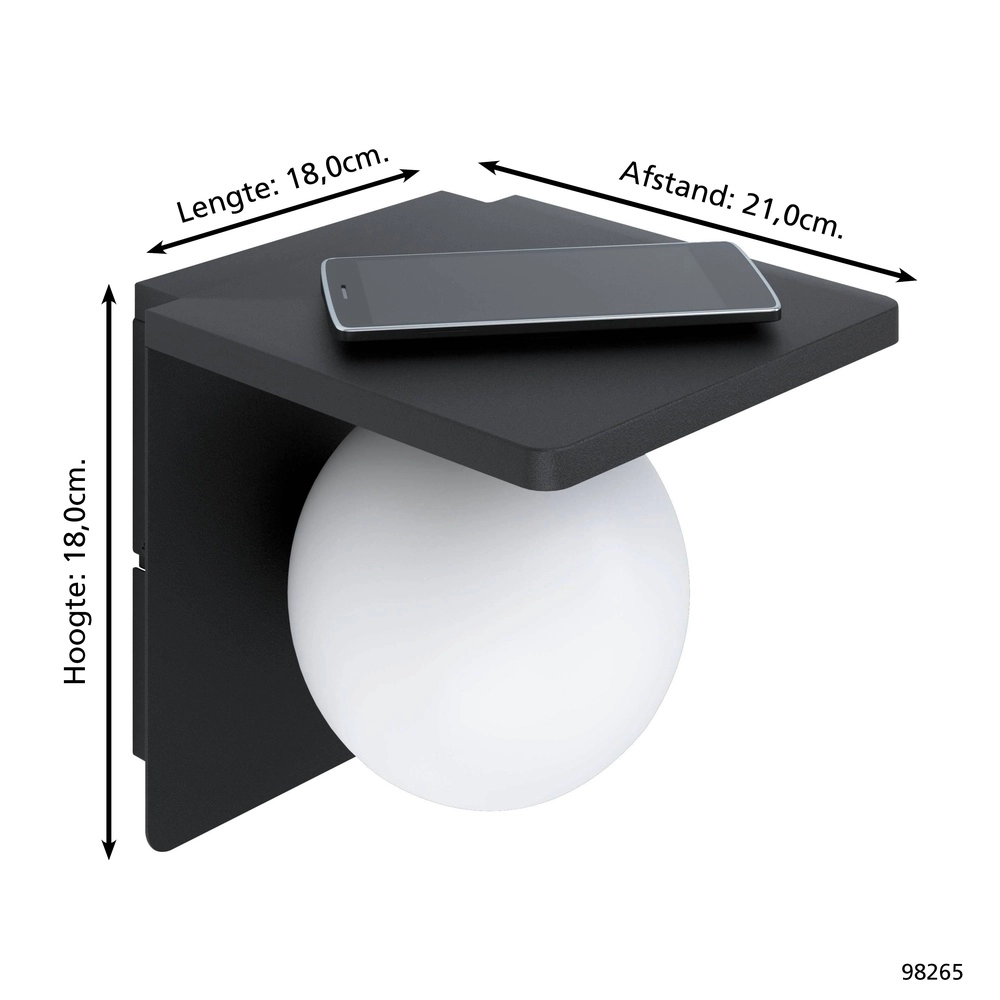 Lampe murale Ciglie Noir Eglo 9002759982652