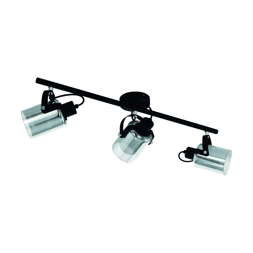 Lampe de plafond Berregas Noir 3 clairs avec chrome