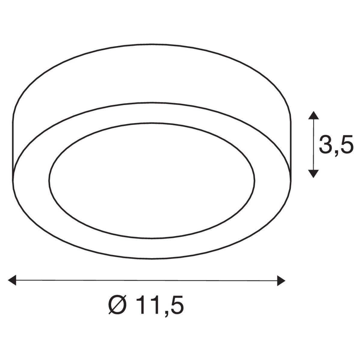 Plafonnier Ø 11,5 cm Senser 4000 Kelvin SLV 4024163248501