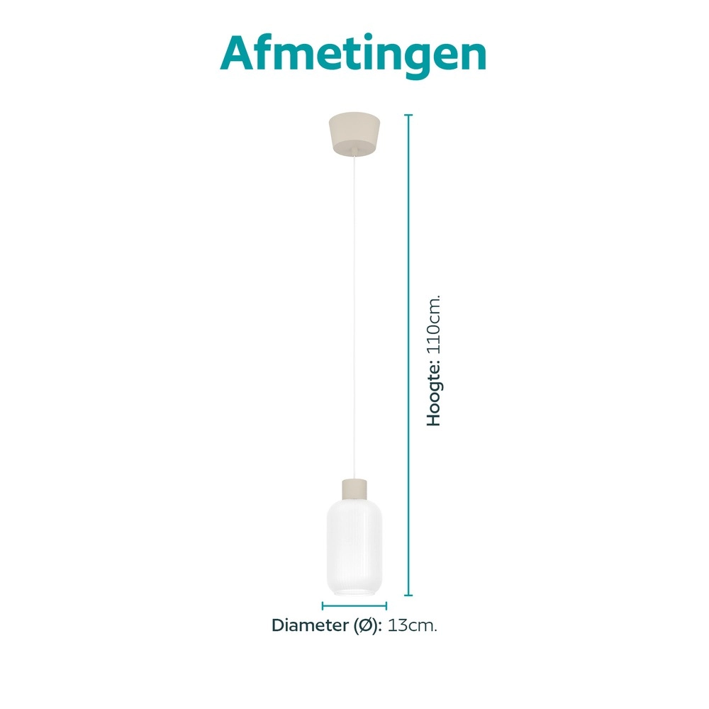 Lampe pendante de conception Dasmina brun sable avec blanc Ø 13 cm Eglo 9008606406296