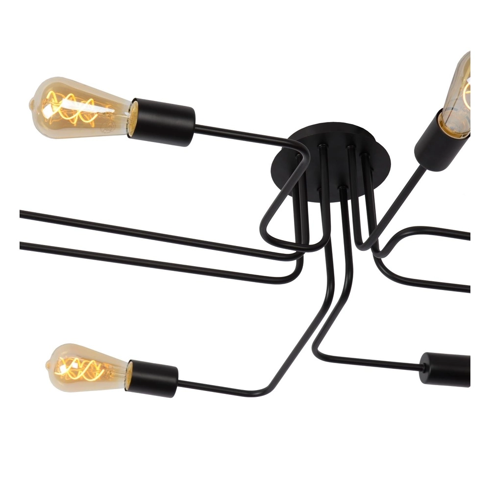 Lampe de plafond Lester Noir à 8 lumières Lucide 5411212210906