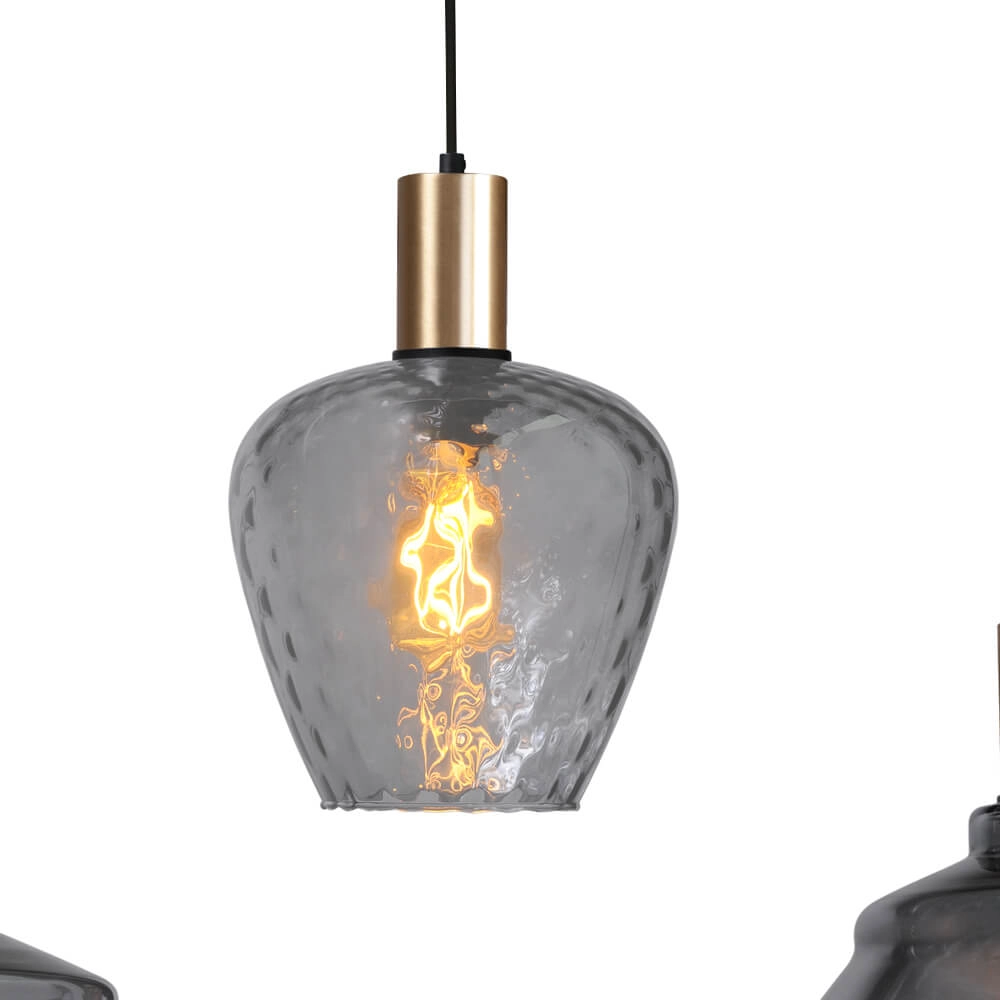 Lampe suspendue 5 lumières - dorée - Porto avec des lunettes différentes Masterlight 8718121270401