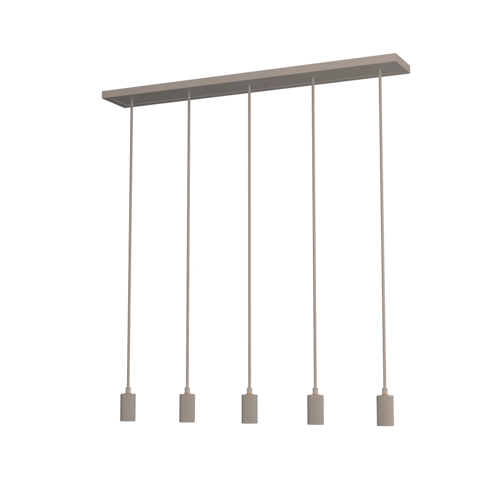 Lampe pendante brun sable Madox Quinte droite à 5 lumières