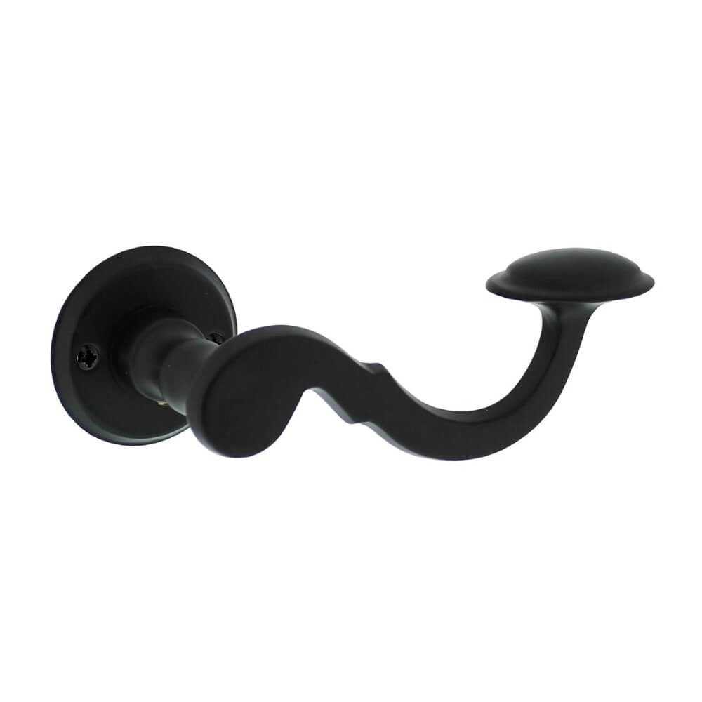 Poignée de porte classique Posthoorn Trou de vis noir Poignée de porte classique Posthoorn Trou de vis noir