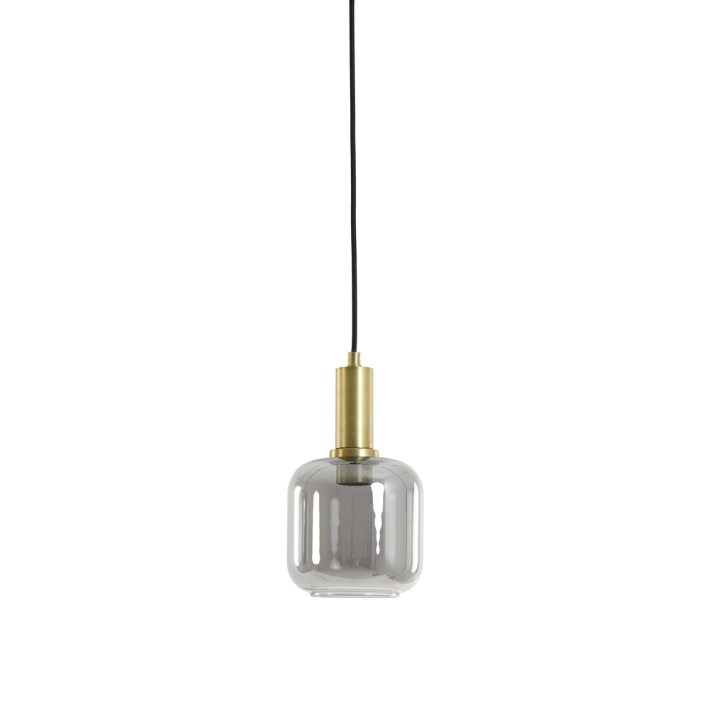 Lampe suspendue en verre fumé Lekar Ø 21cm - 1x E27
