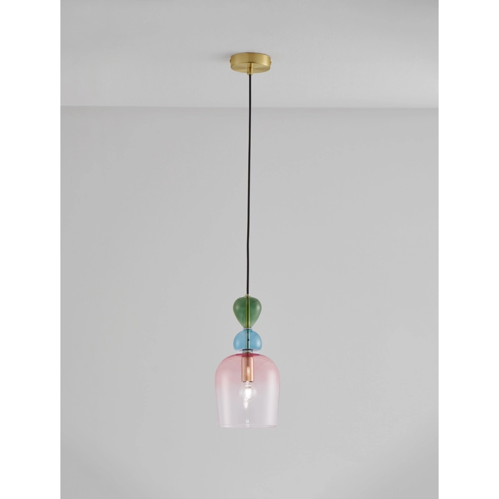 Suspension colorée Murano rose Lyora 5212017434197