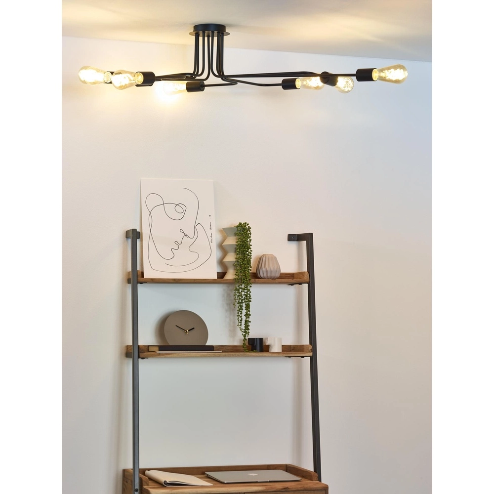 Lampe de plafond Lester Noir à 8 lumières Lucide 5411212210906