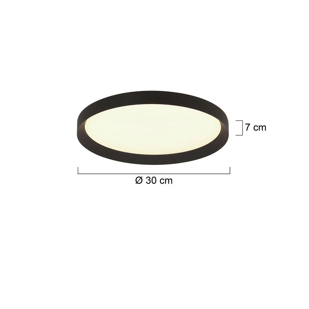 Éclairage de plafond moderne Flady noir Ø30cm Steinhauer 8712746181012