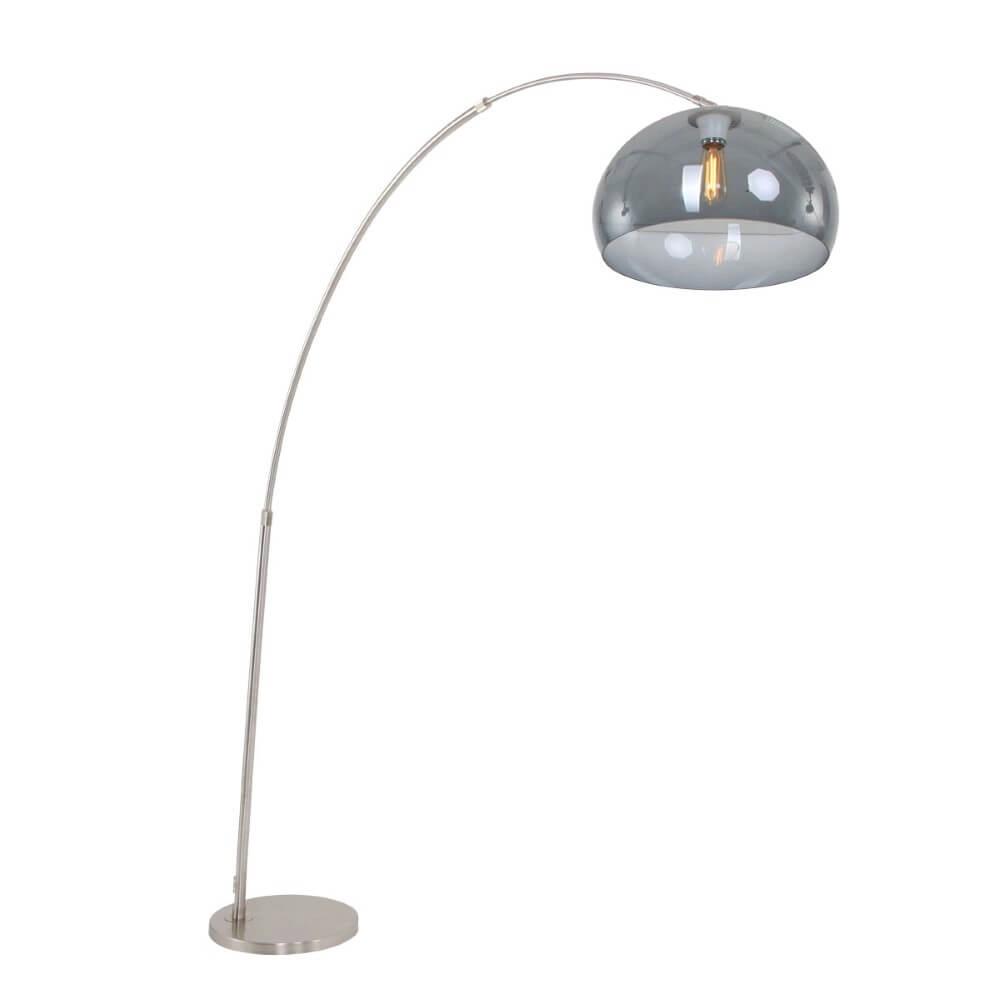 Lampe à arc Gramineus en acier avec verre fumé Steinhauer 8712746116496