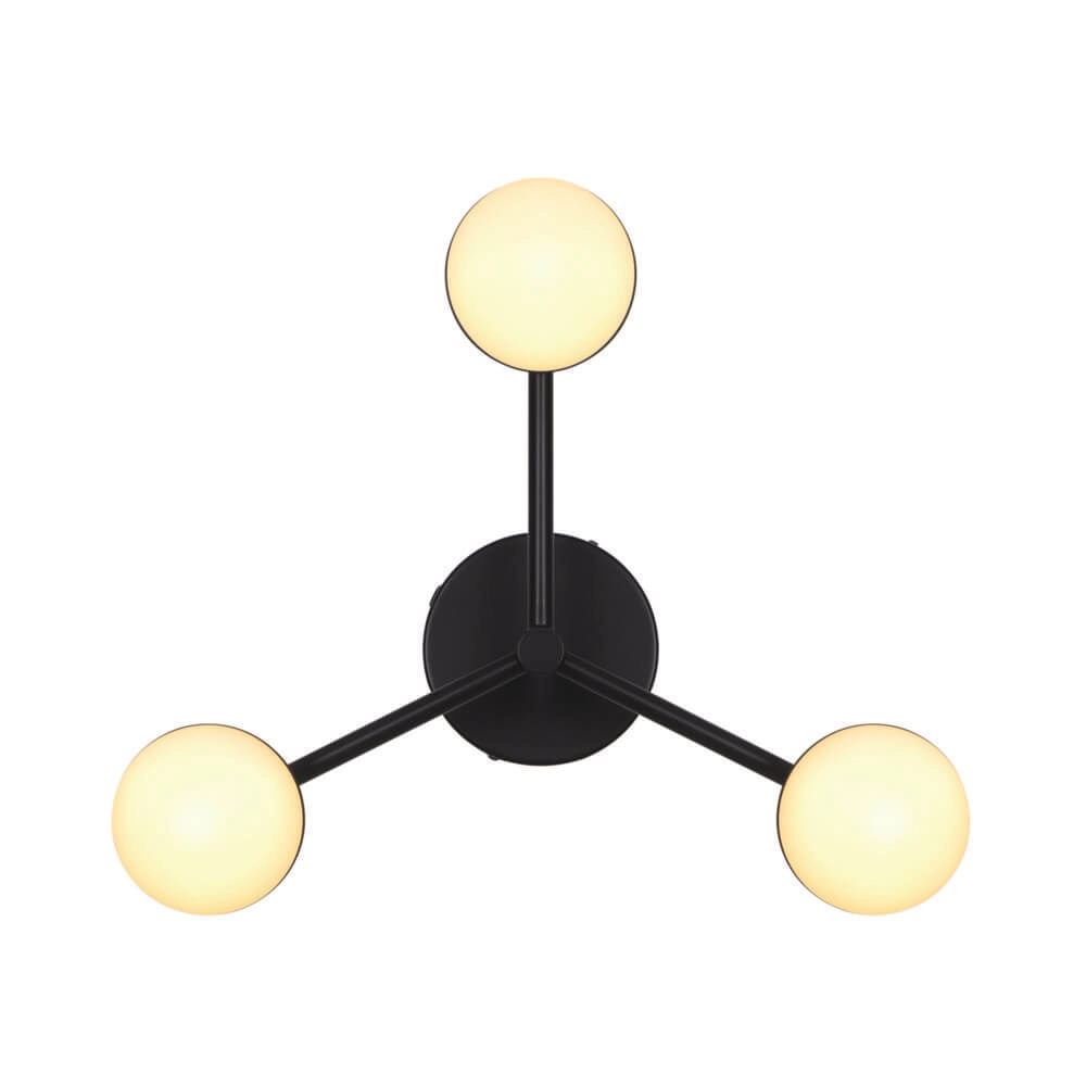 Plafonnier noir Contina Design 3 lumières Nordlux 5704924024306