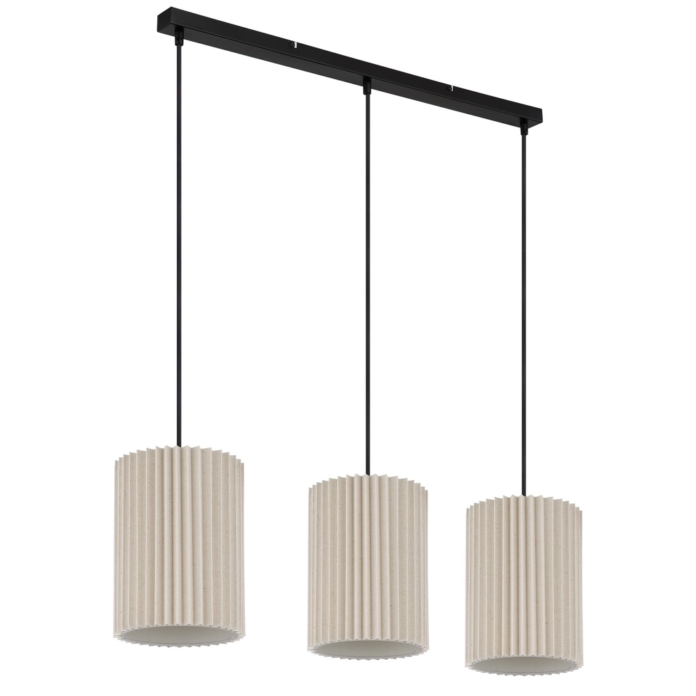 Lampe pendante à 3 lampes Page noir avec blanc droit Globo 9007371522606