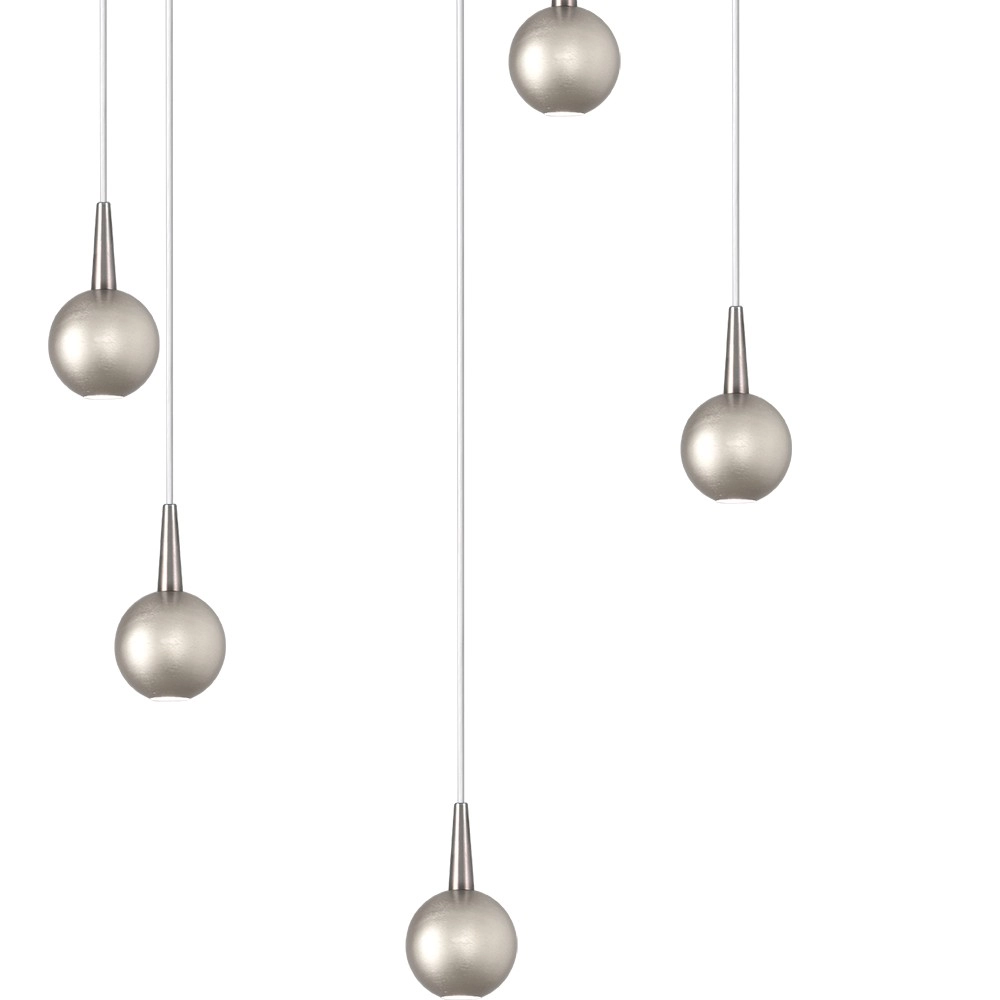 Lampe suspendue à 5 lumières Talana nickel Ø 35cm DTW Masterlight 8718121353982