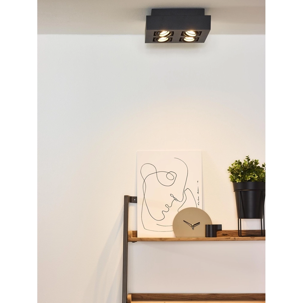Projecteur de plafond Xirax 4 x 5W noir Lucide 5411212092342