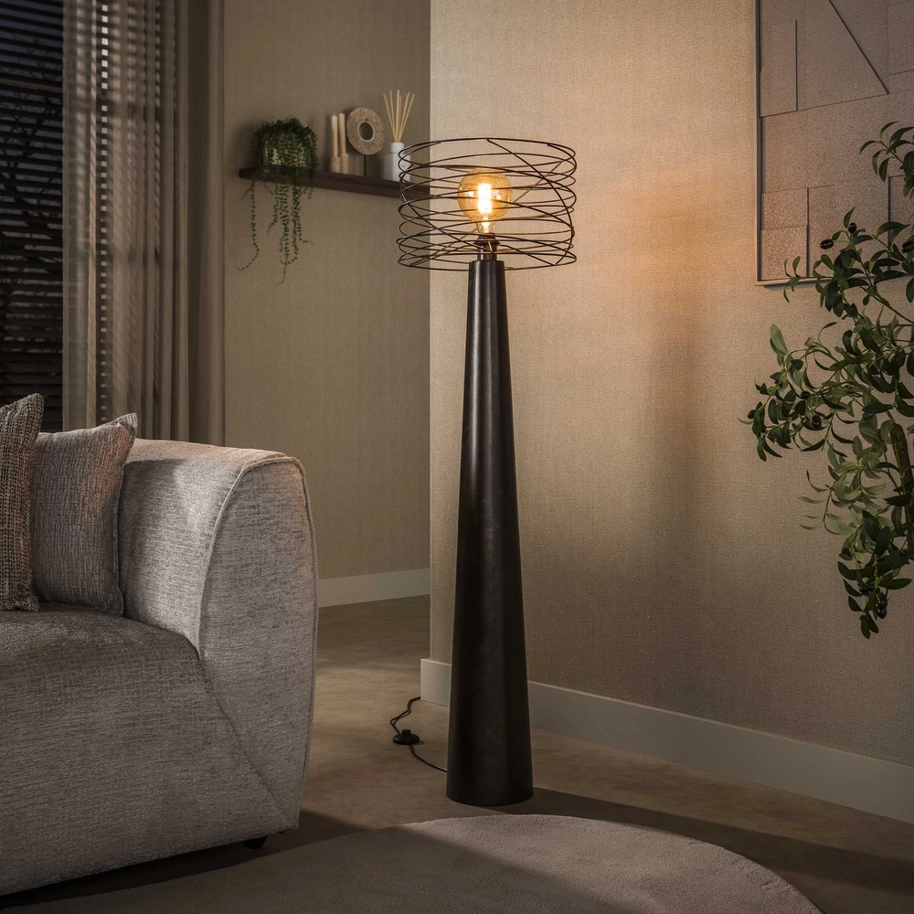 Lampadaire marron urbain Curl avec capuchon de fil