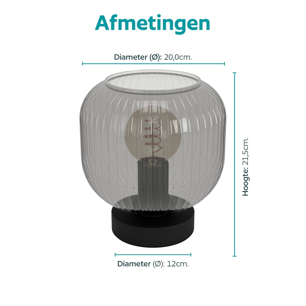 Lampe de table de conception Dasmina noir Ø 20cm Eglo 9008606406395