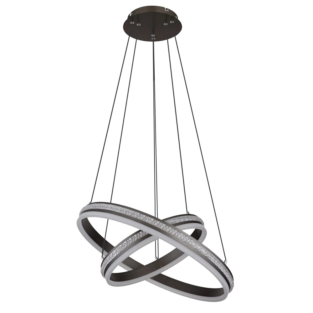 Lampe pendante de conception Grouni 2 anneaux en titane brossés Globo 9007371454990