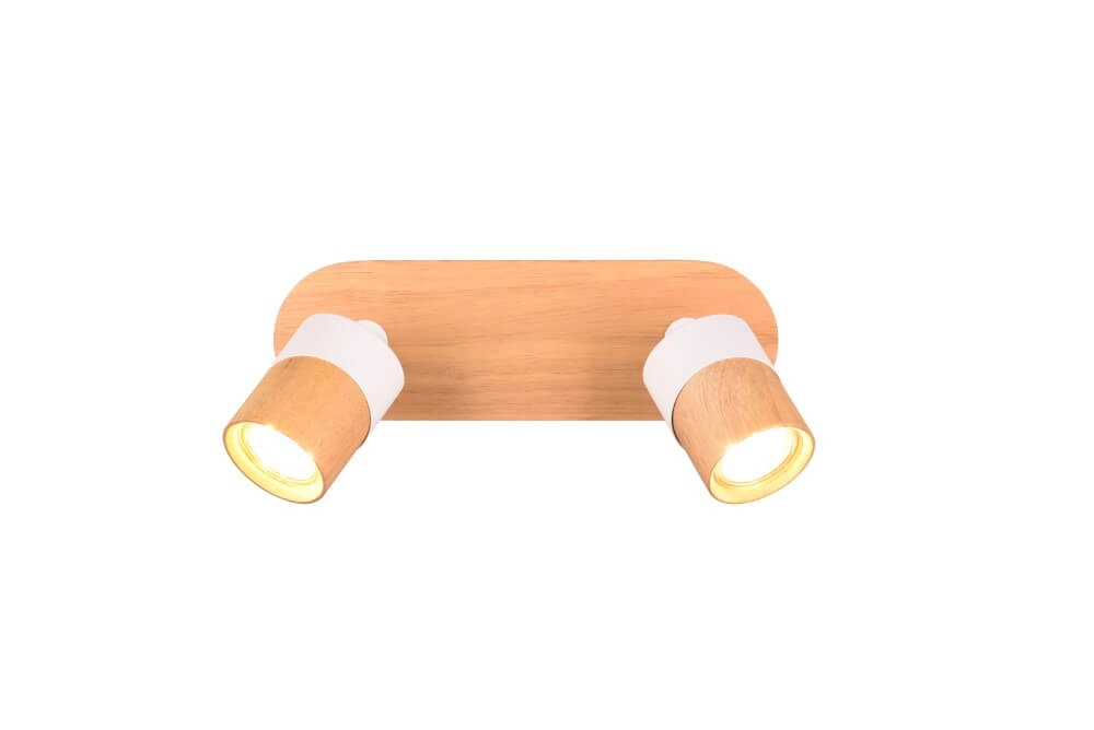 Plafonnier bois et blanc Aruni 2 lumières Trio 4017807562316