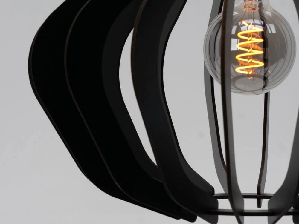 Lampe à suspension en bois noir Velasco Ø 38 cm Eglo 9008606224074