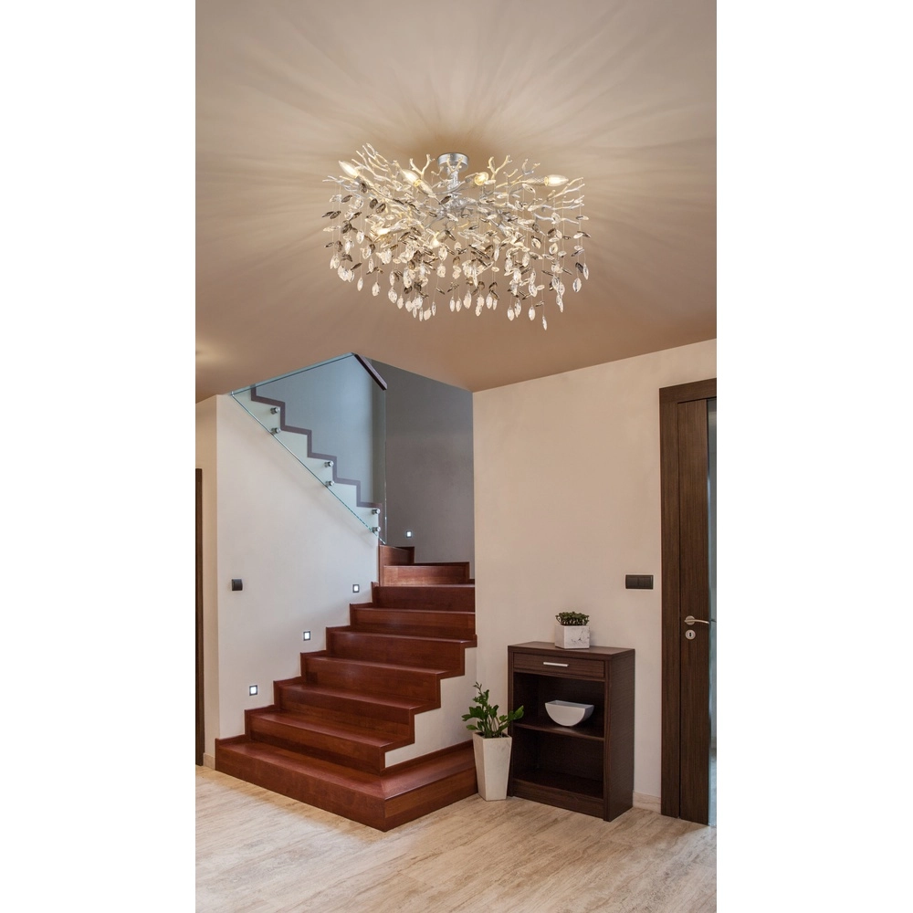 Lampe de plafond Queena Gris argenté Globo 9007371533657