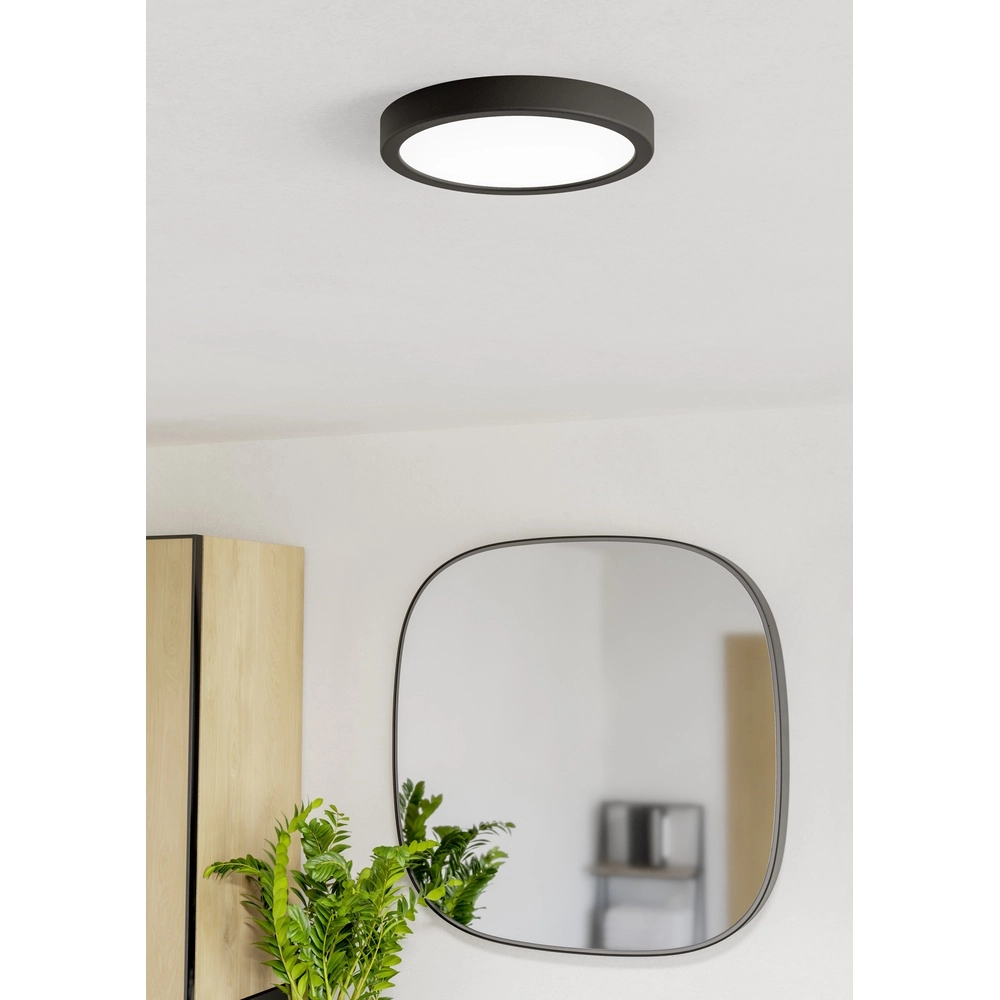 Lumière de plafond IP44 Fueva 6 rond - noir - Ø 21,1cm Eglo 9008606330317
