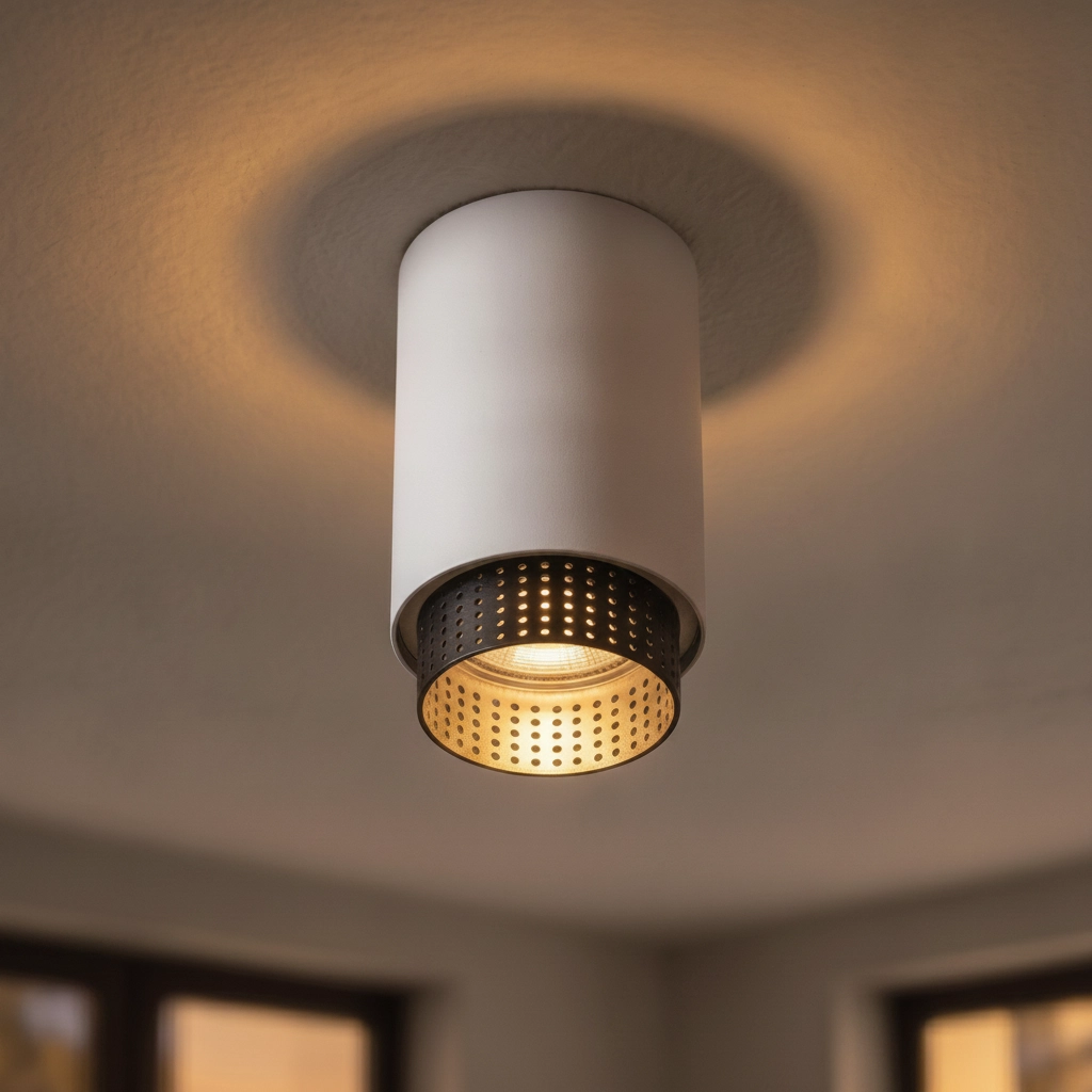 Spot de plafond Nessi blanc avec noir