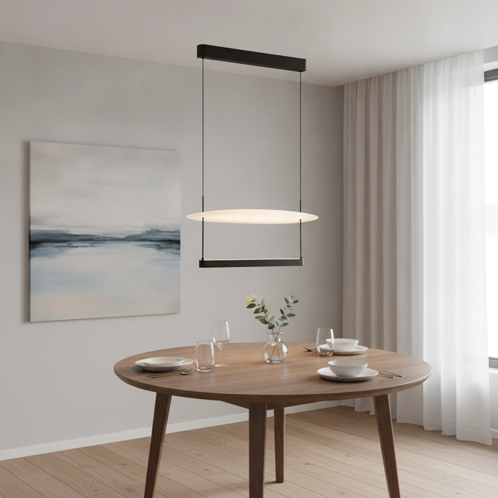 Suspension Diona Ø 60cm noir avec blanc 2700K