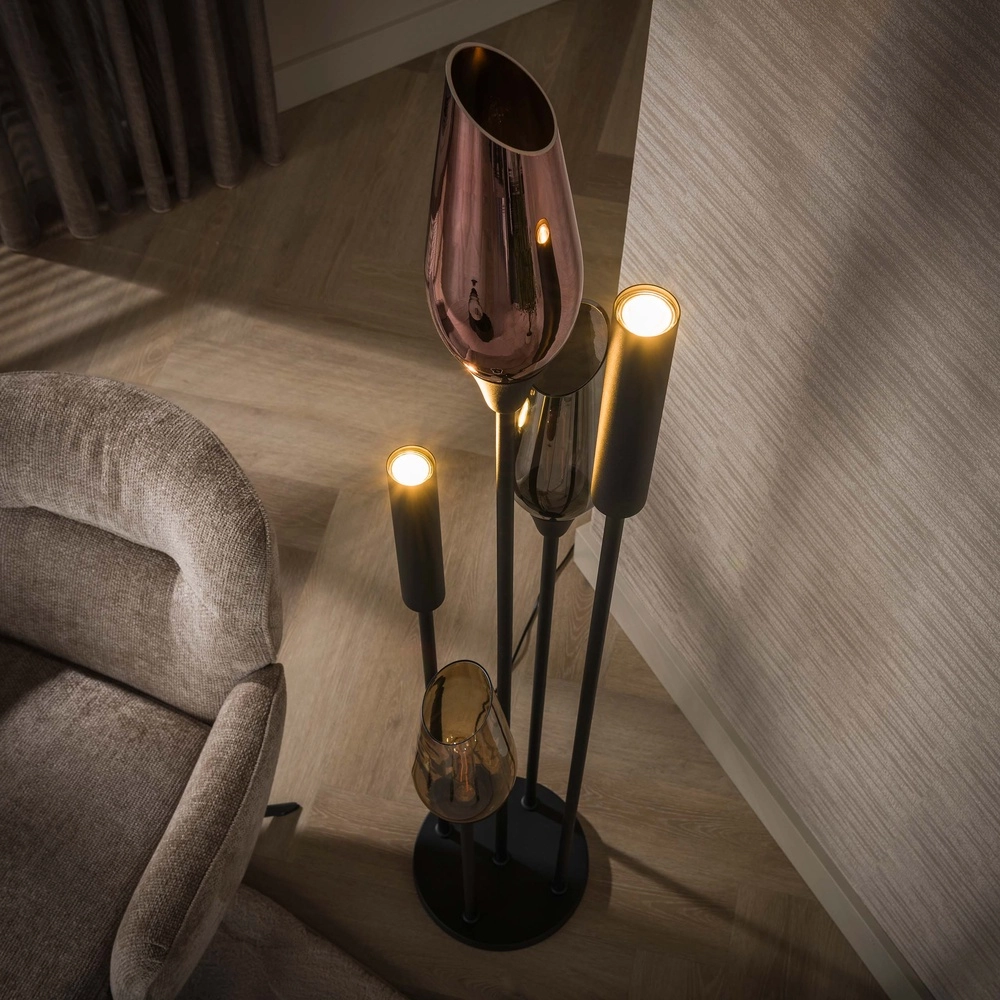 Lampadaire moderne Cocoon Noir Lyora 8716803515116