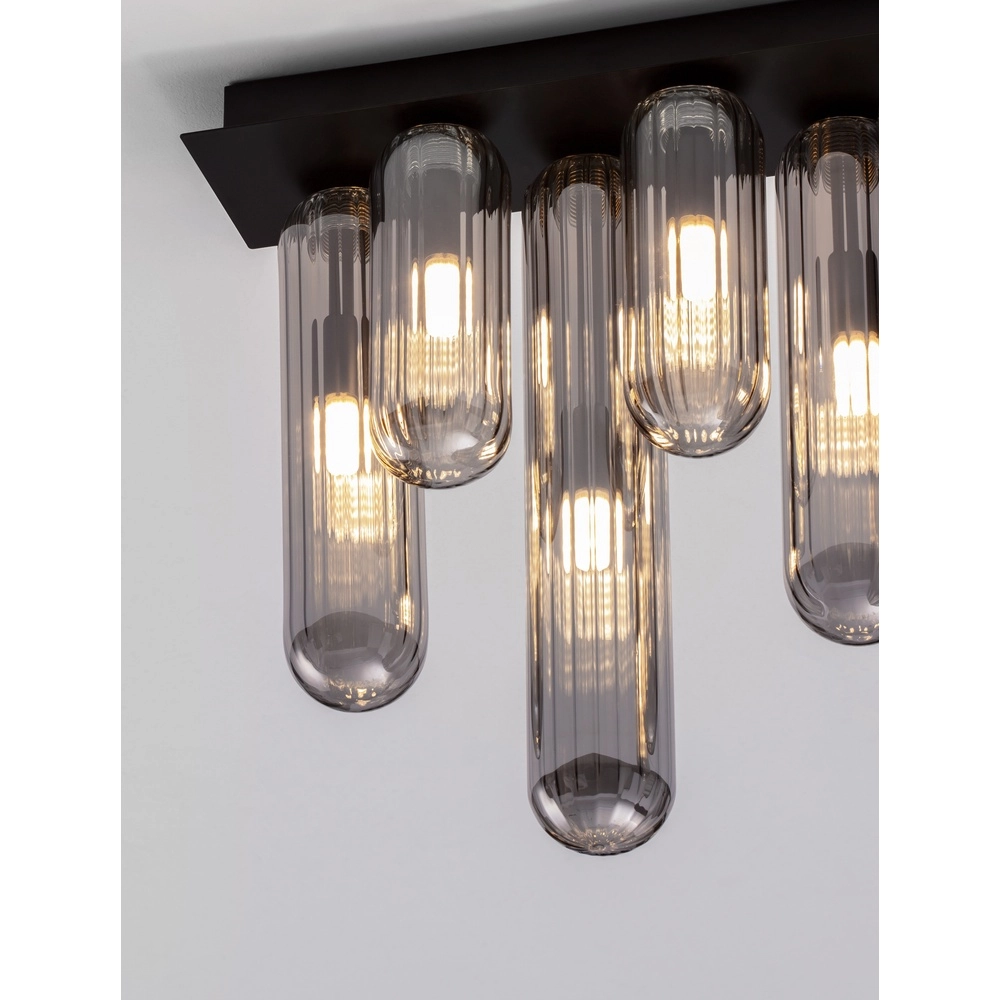 Plafonnier design Gustave noir 6 lumières Lyora 5212017443328