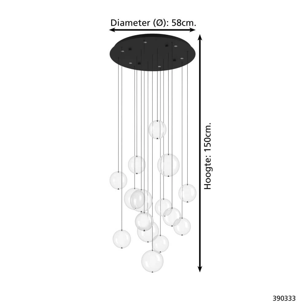 Black hanging lamp Espardello Ø 58cm Stars of Light 9008606270514