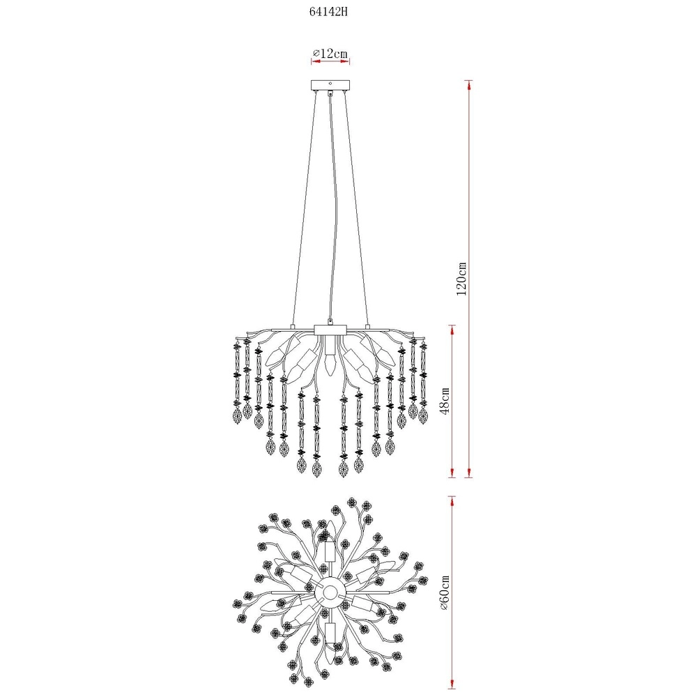 Lampe suspendue Gloria Ø 60 cm d’or Globo 9007371569984