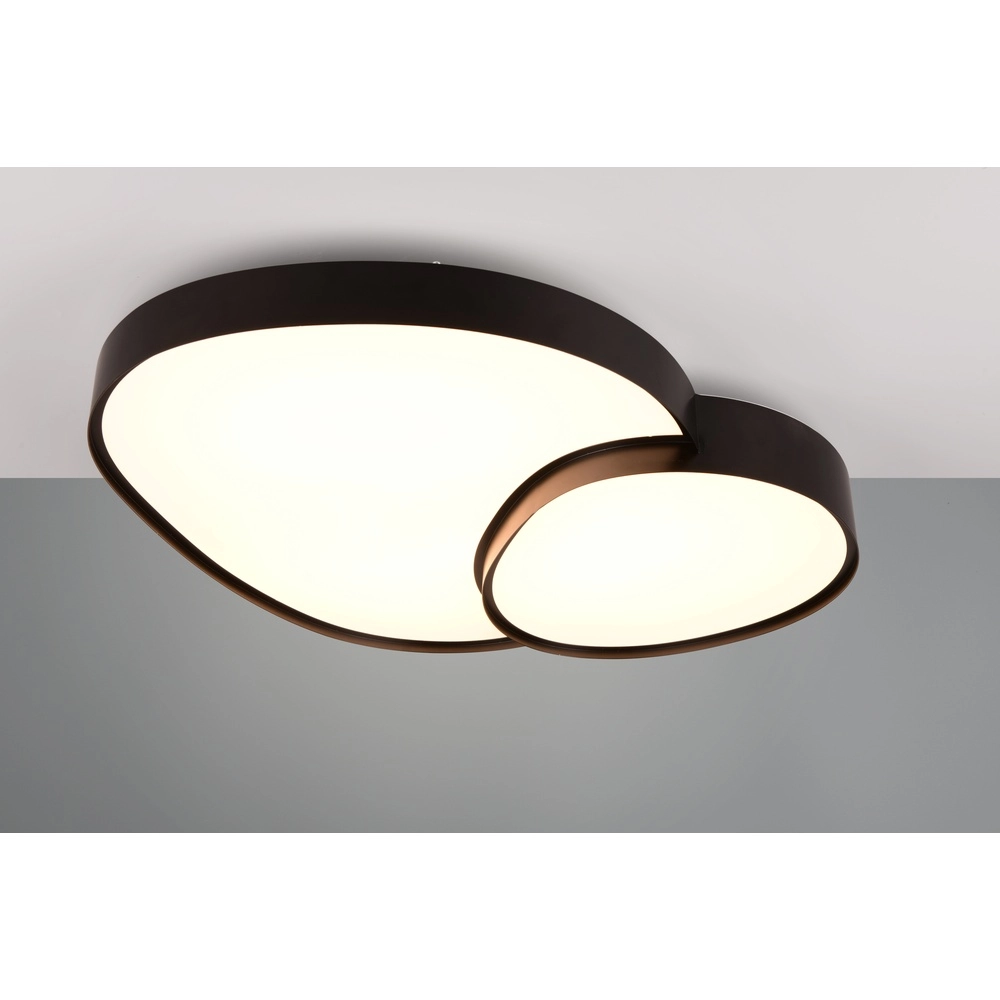 Plafonnier organique Rise 77cm noir Trio 4017807600612