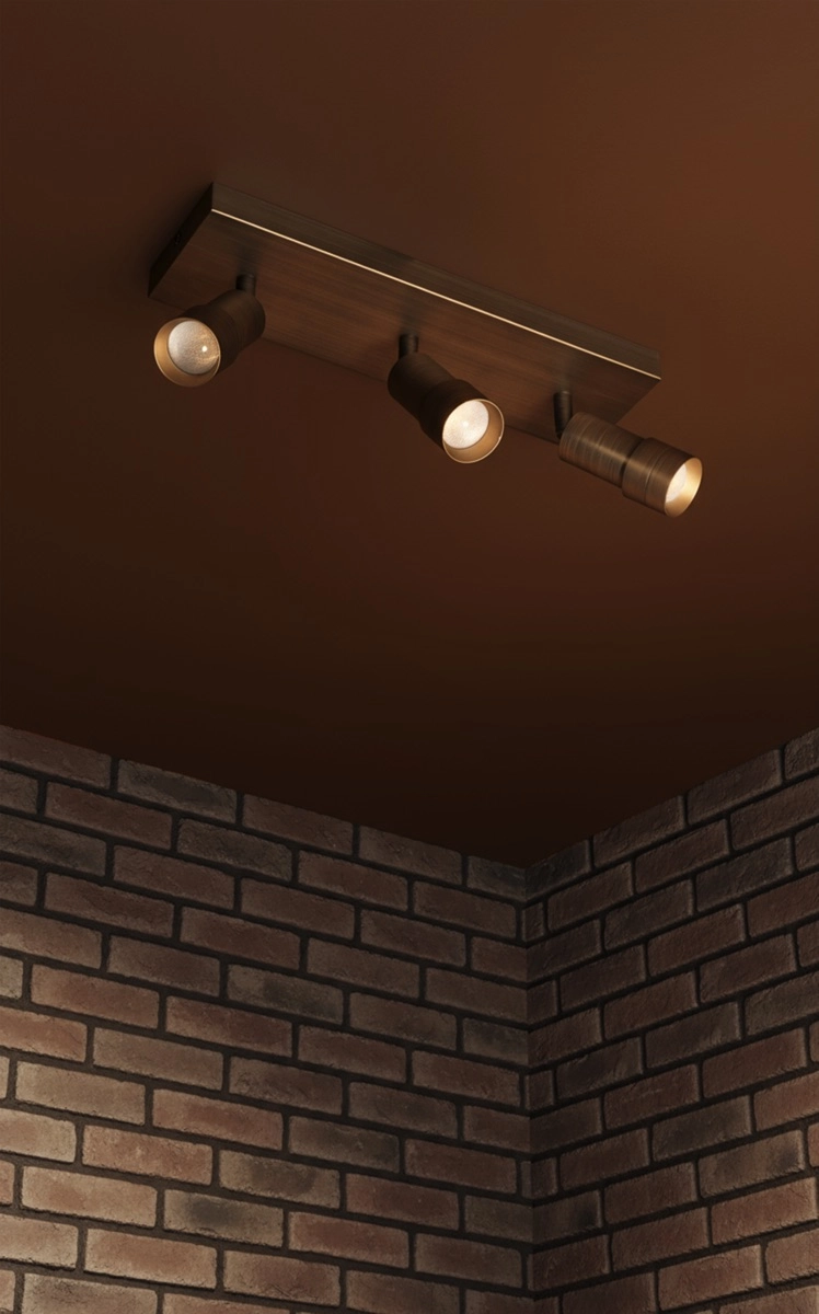 Triple point de repérage en surface Liam LED - Bronze ETH 8720195311621