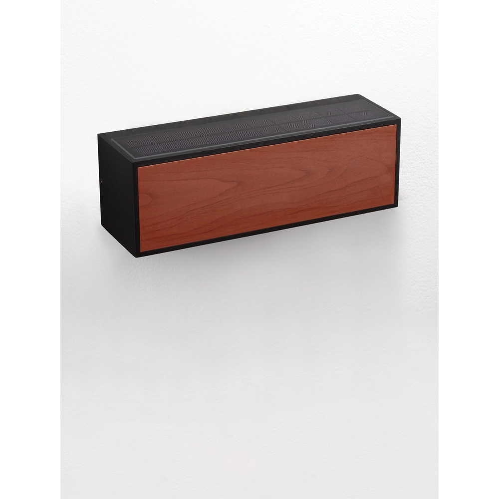 Applique solaire Brown noir avec bois Lyora 5212017449443