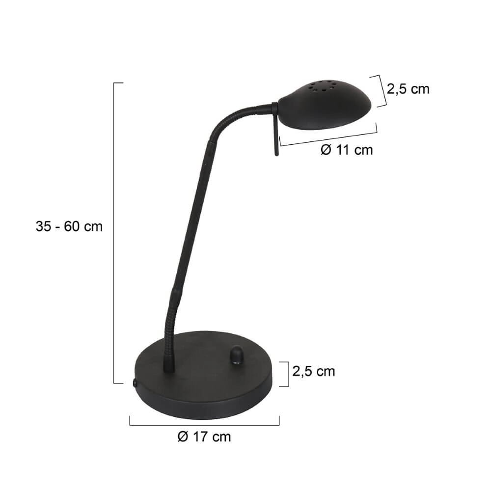 Lampe de bureau noire Biron Steinhauer 8712746146851