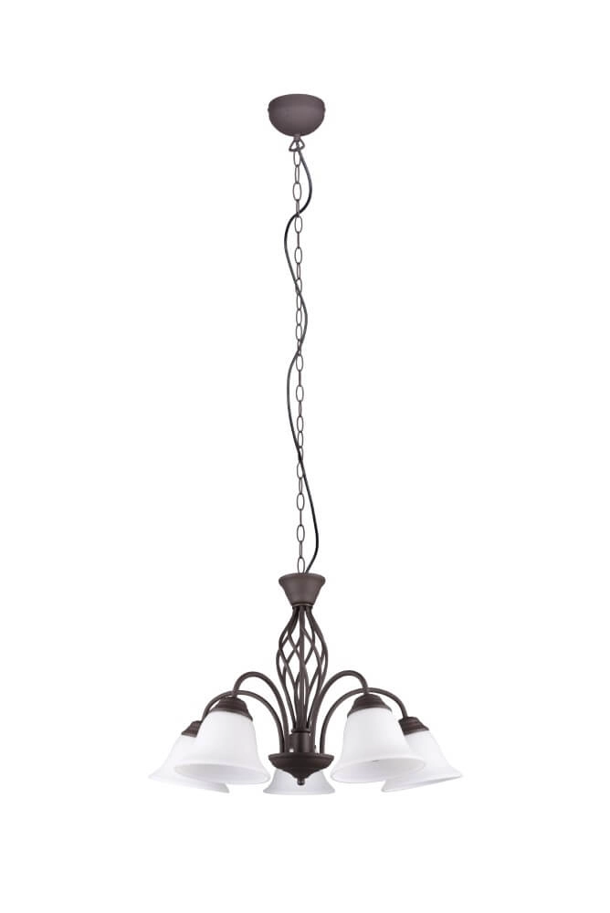 Lustre Rustica 60cm 5 lumières marron rouille Trio 4017807504682