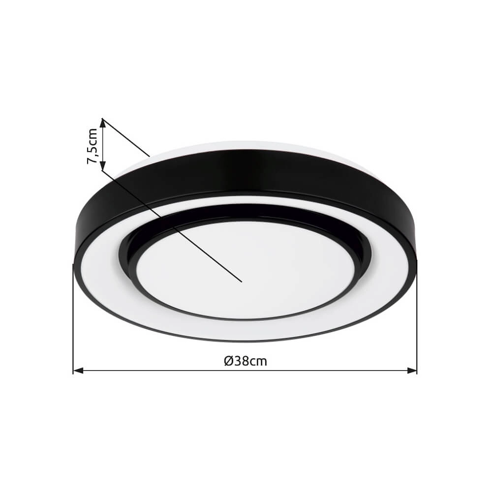 Plafonnier Sully noir Ø 38cm Globo 9007371421954