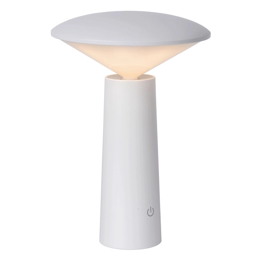 Lampe de table rechargeable Jive Lumière blanche IP44 réglable en couleur Lucide 5411212021977