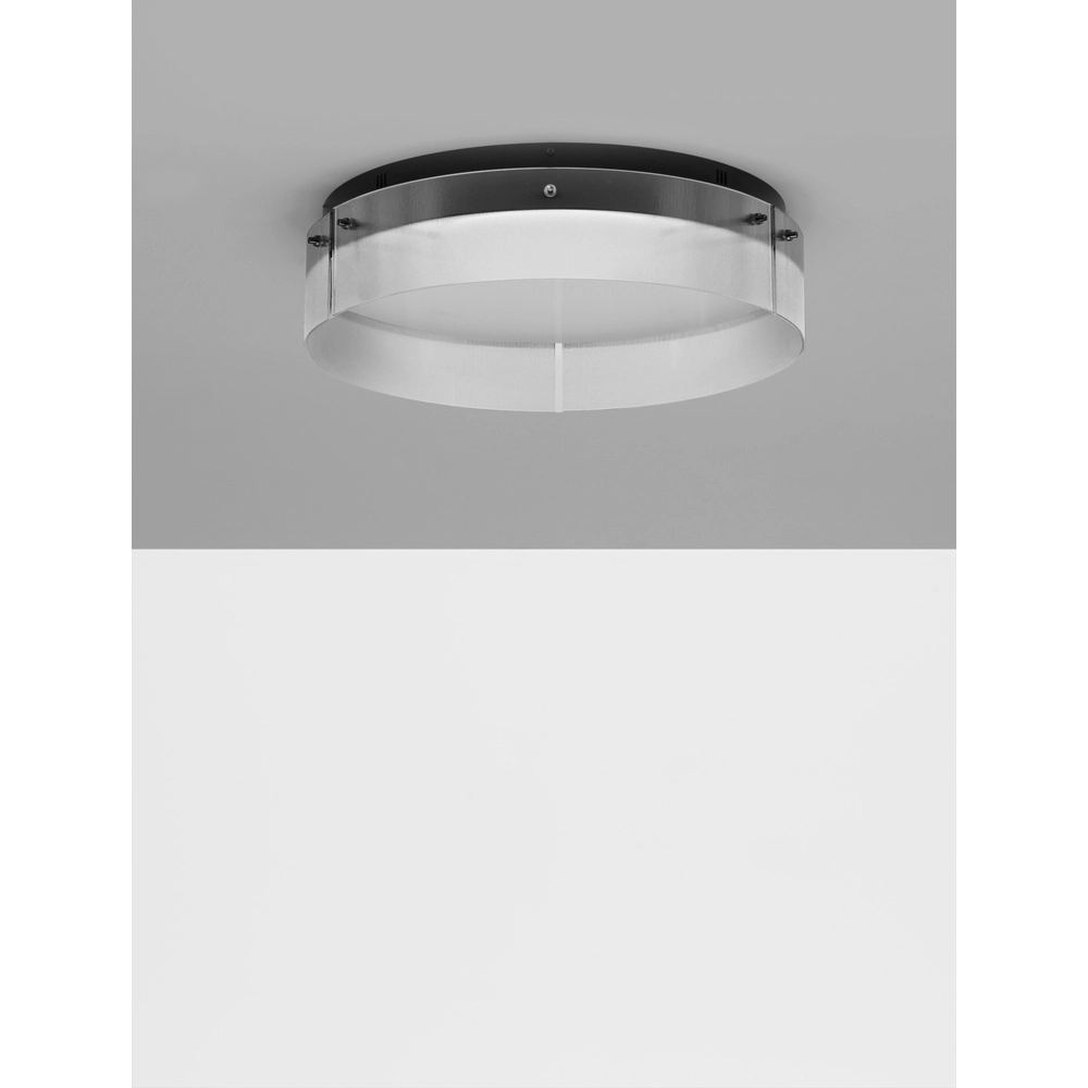 Plafonnier design Pauline noir avec verre Ø 55cm Lyora 5212017445407