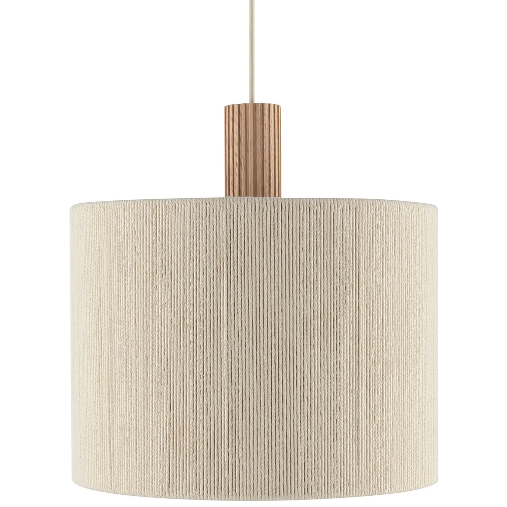 Lampe suspendue beige Arlo avec du japandi en bois Ø 35cm Brilliant 4004353477089