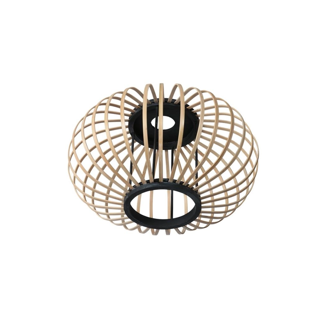 Lampe de table Silva avec une ombre en bambou Ø31 cm Steinhauer 8712746182934