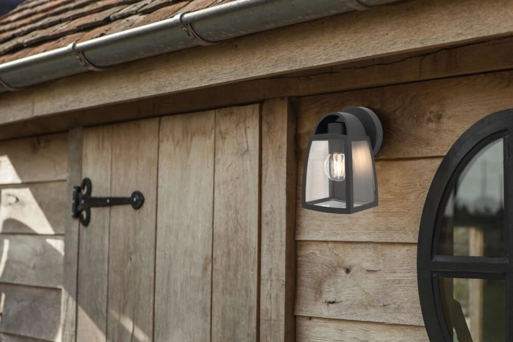 Applique Kelsey noir avec verre transparent Lutec 6939412010236