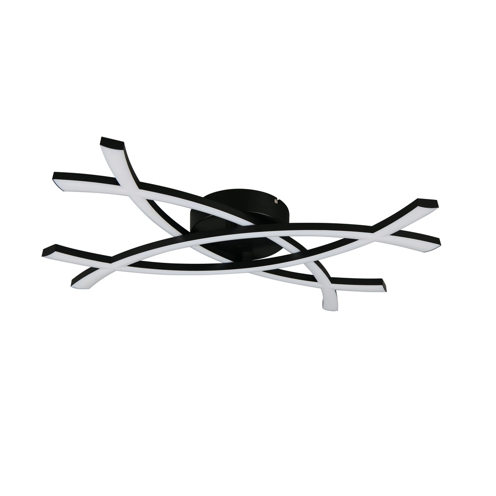 Plafonnier moderne Pollock 40cm noir Trio 4017807659023