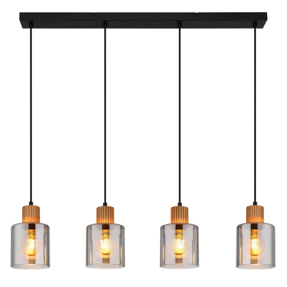 Lampe pendante de conception Aleidis Noir à 4 lumières Globo 9007371515219