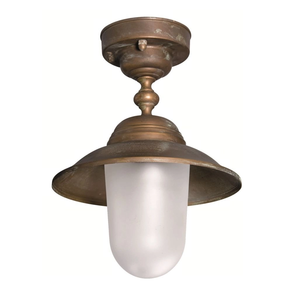 Lampe de porche Maritime rural 22cm marron cuivré