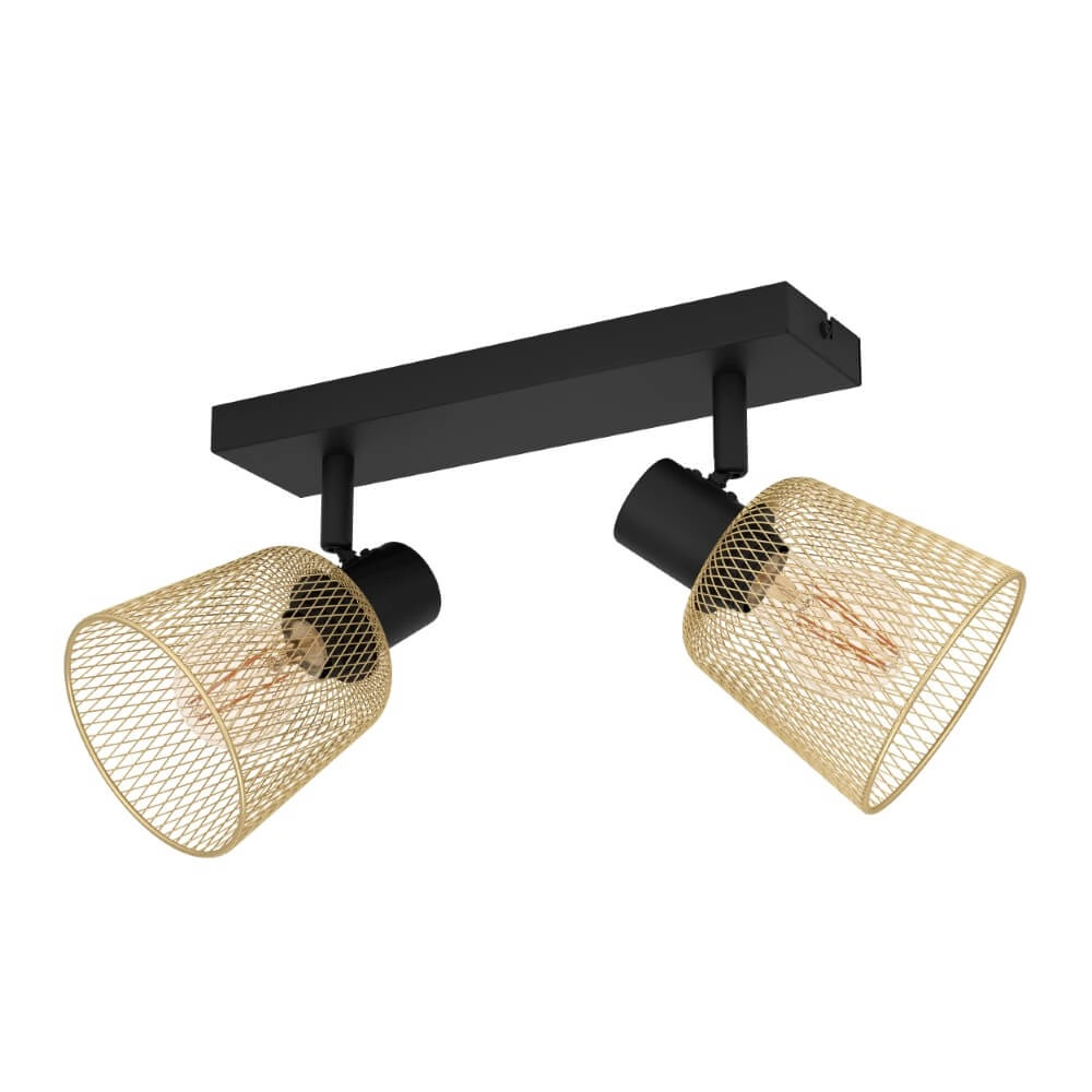 Plafonnier Coslada 2 lumières - or avec noir Plafonnier Coslada 2 lumières - or avec noir
