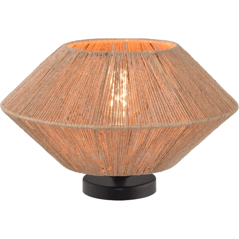 Lampe de table Bicono avec une casquette en corde Ø 35cm