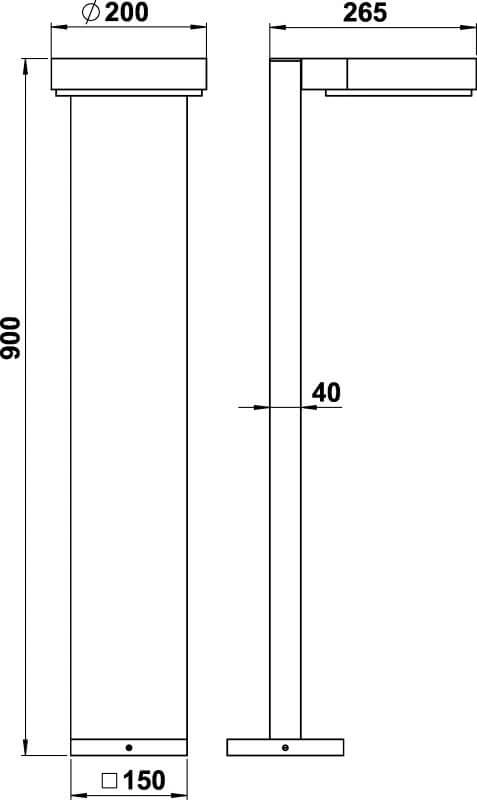 Éclairage de chemin à LED Steng 16w - 90cm gris Albert 4007235922905