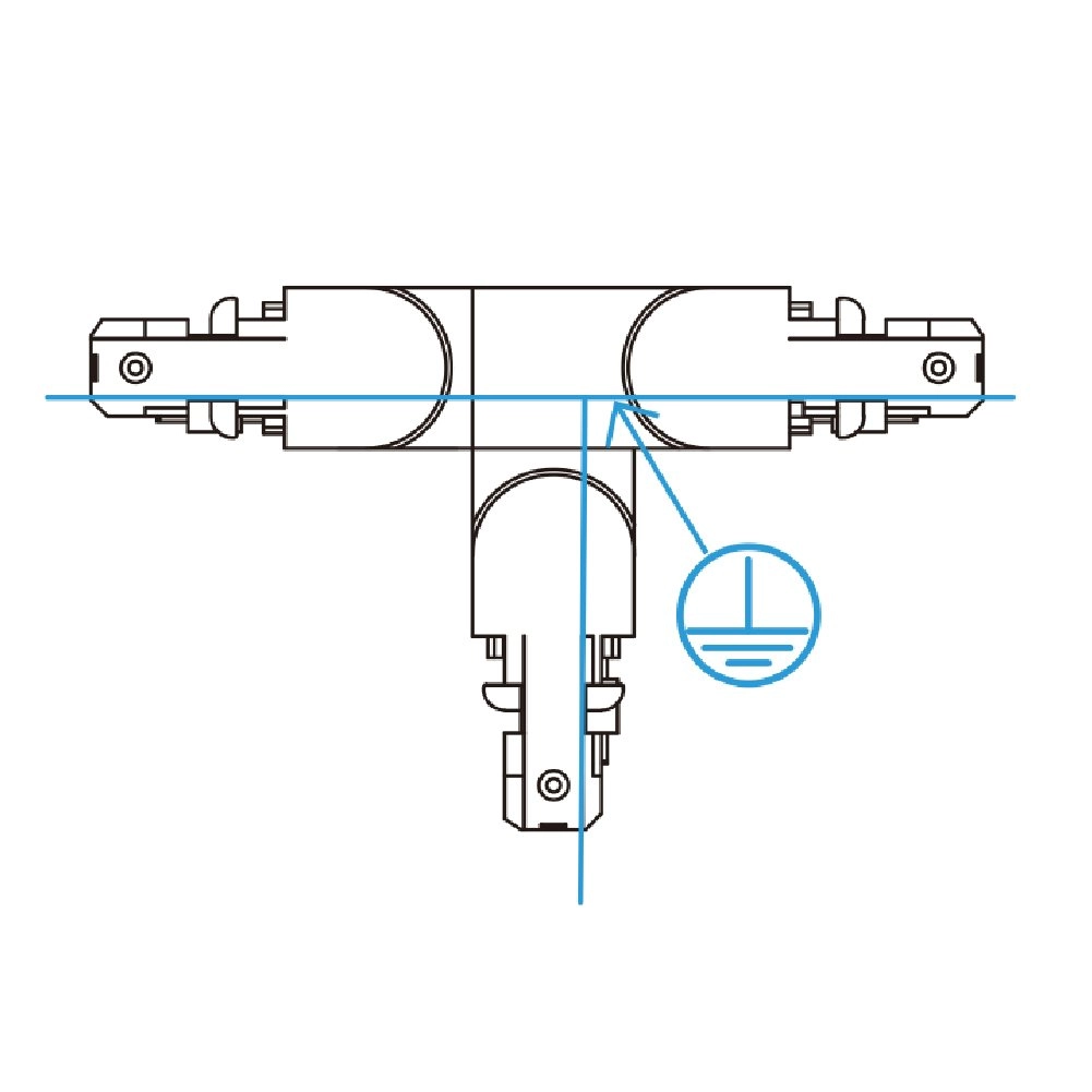 Connecteur en T blanc biphasé Duoline terre à droite Trio 4017807470567
