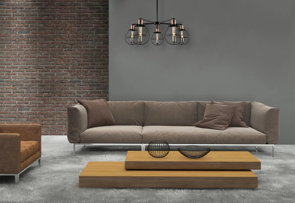 Lampe suspendue en fil de fer Manufacture 5 lumières Lyora 5903139973892