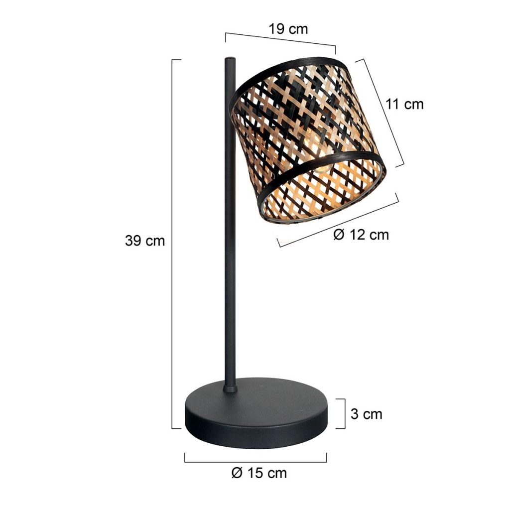 Lampe de table Sumba avec un bonnet en bambou Ø12cm Steinhauer 8712746182859